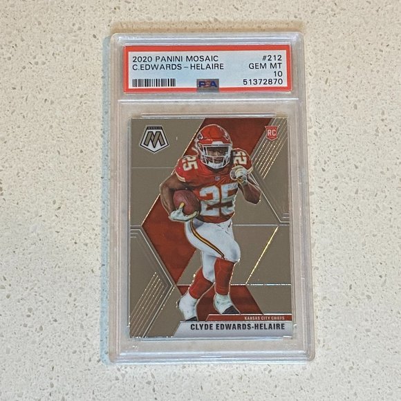 2020 Panini Mosaic Clyde Edwards Helaire RC PSA 10 Gem Mint #266 Rookie - Picture 1 of 3